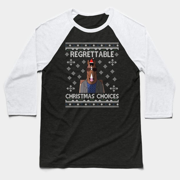 BoJack Horseman Regrettable Christmas Choices Baseball T-Shirt by Nova5